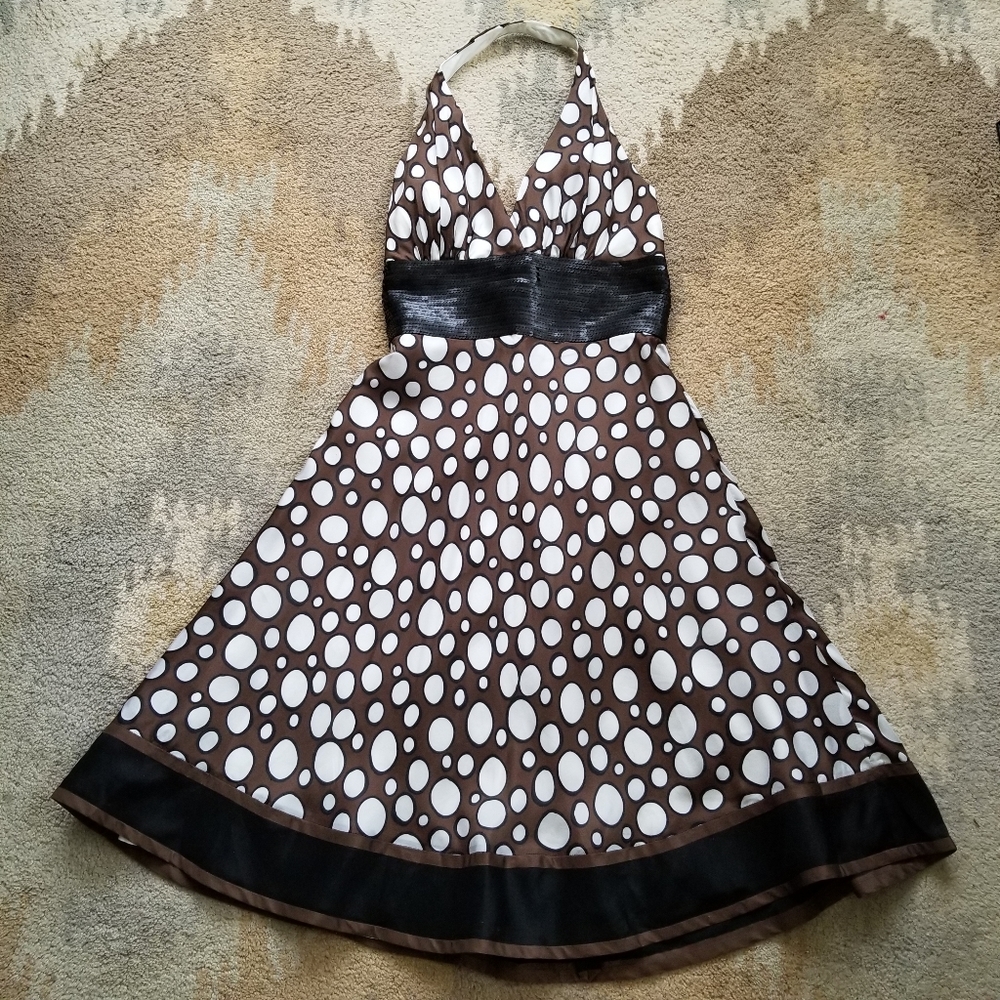 Carmen Marc Valvo silk halter midi dress size 2